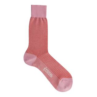 VICCEL / CELCHUK Socks Dot Pink / Orange Square - Dwukolorowe skarpety luksusowe