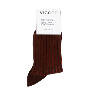 VICCEL / CELCHUK Socks Shadow Stripe Brown / Taba - Luksusowe skarpety klasyczne