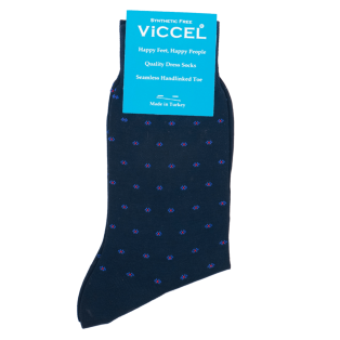 VICCEL / CELCHUK Socks Flower Dots Navy Blue - Granatowe skarpety męskie