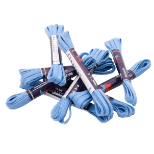 MR Laces Flat Waxed 3.5mm Light Blue - Błękitne płaskie sznurowadła woskowane