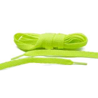 LACE LAB Flat Shoe Laces 8mm Volt - Zielone płaskie sznurówki do butów