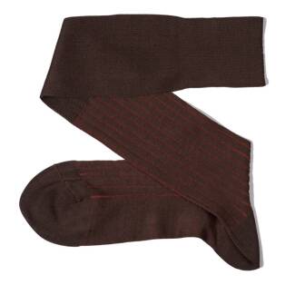 VICCEL / CELCHUK Knee Socks Shadow Stripe Brown / Taba - Luksusowe podkolanówki